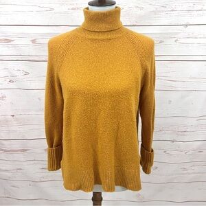 J. Crew Plush Relaxed Fit Warm Fuzzy Mustard Turtleneck Sweater